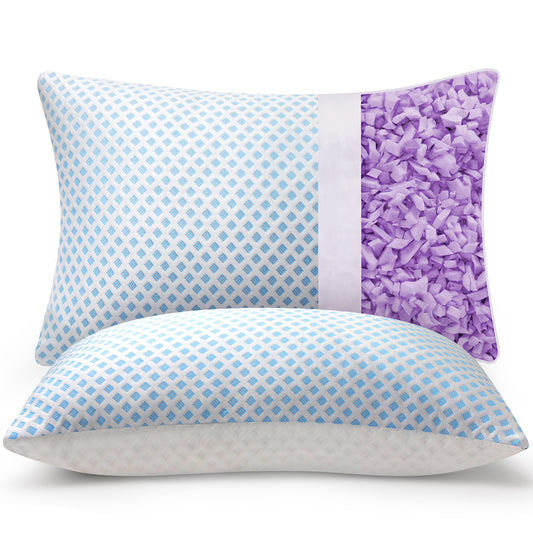 SORMAG Cooling Shredded Memory Foam Pillows for Sleeping Cool Cold Bed Pillow