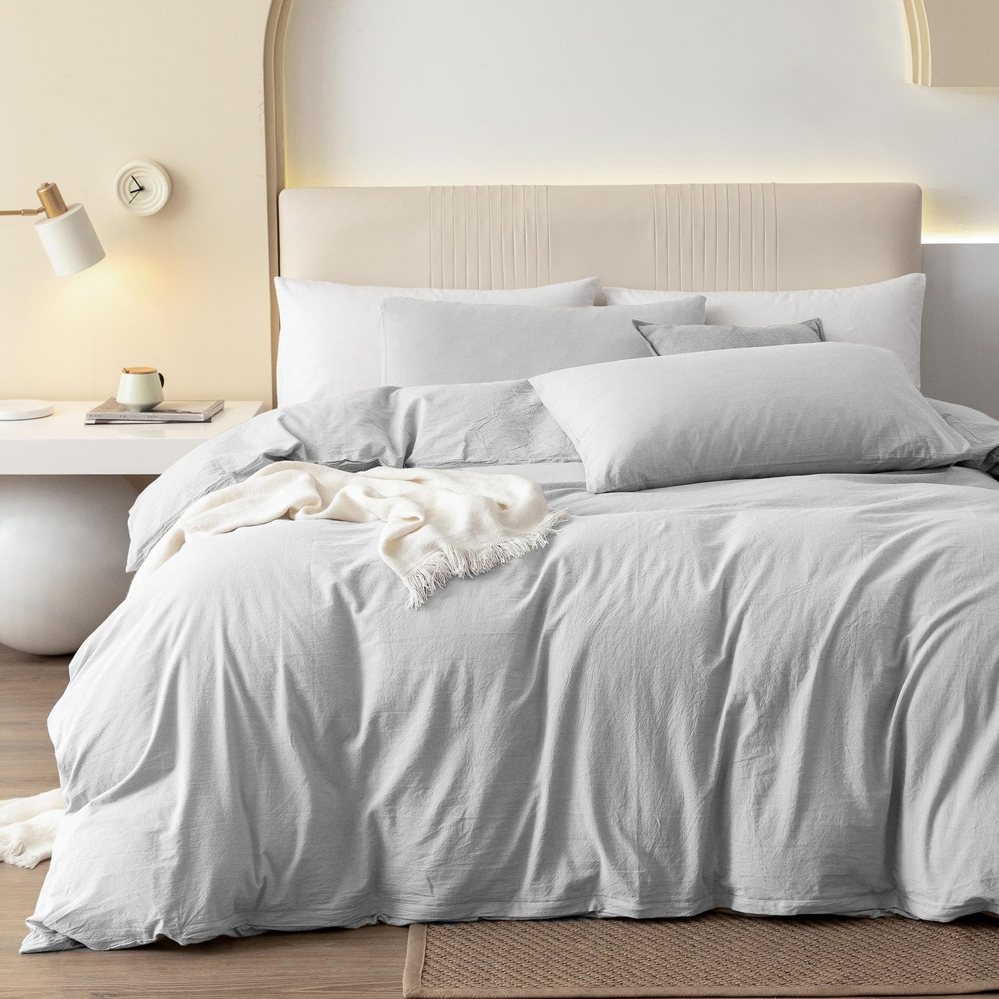 SORMAG Duvet Cover Set Soft Washed Microfiber Duvet Cover 3 Pieces