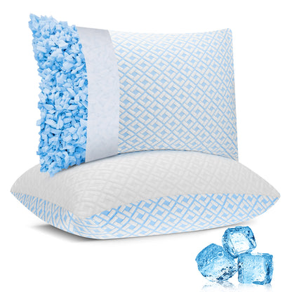 SORMAG Cooling Shredded Memory Foam Bed Pillows Adjustable Firm Support Pillow