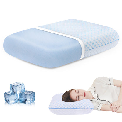 SORMAG Cooling Memory Foam Pillow for Bed, Firm Pillow with Washable Cover,