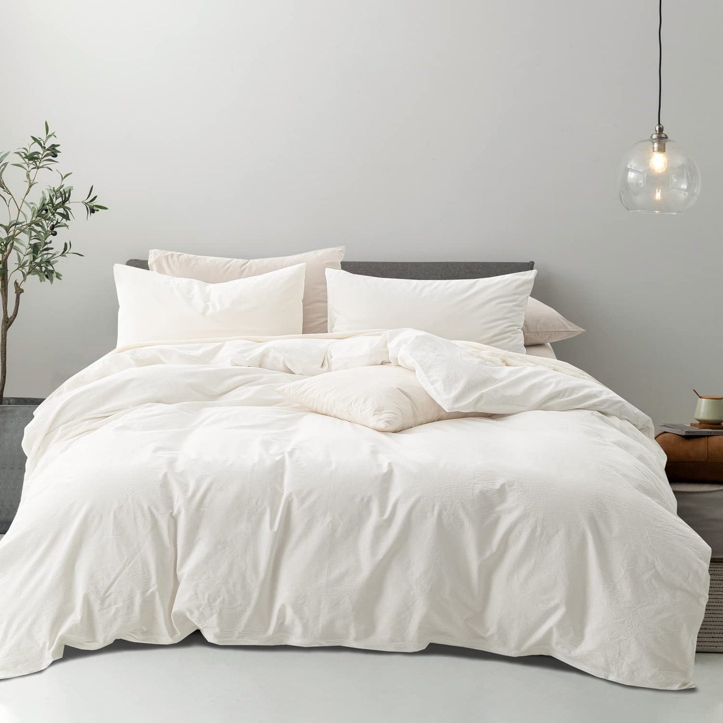 SORMAG Duvet Cover Set Soft Washed Microfiber Duvet Cover 3 Pieces