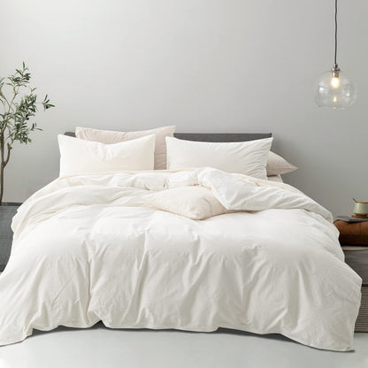 SORMAG Duvet Cover Set Soft Washed Microfiber Duvet Cover 3 Pieces