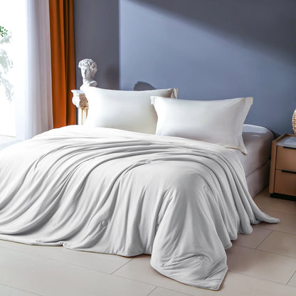 COOKEY Cooling Comforter for Hot Sleepers, Summer King Size Cool Quilt,Lightweight Breathable Blanket,Gray