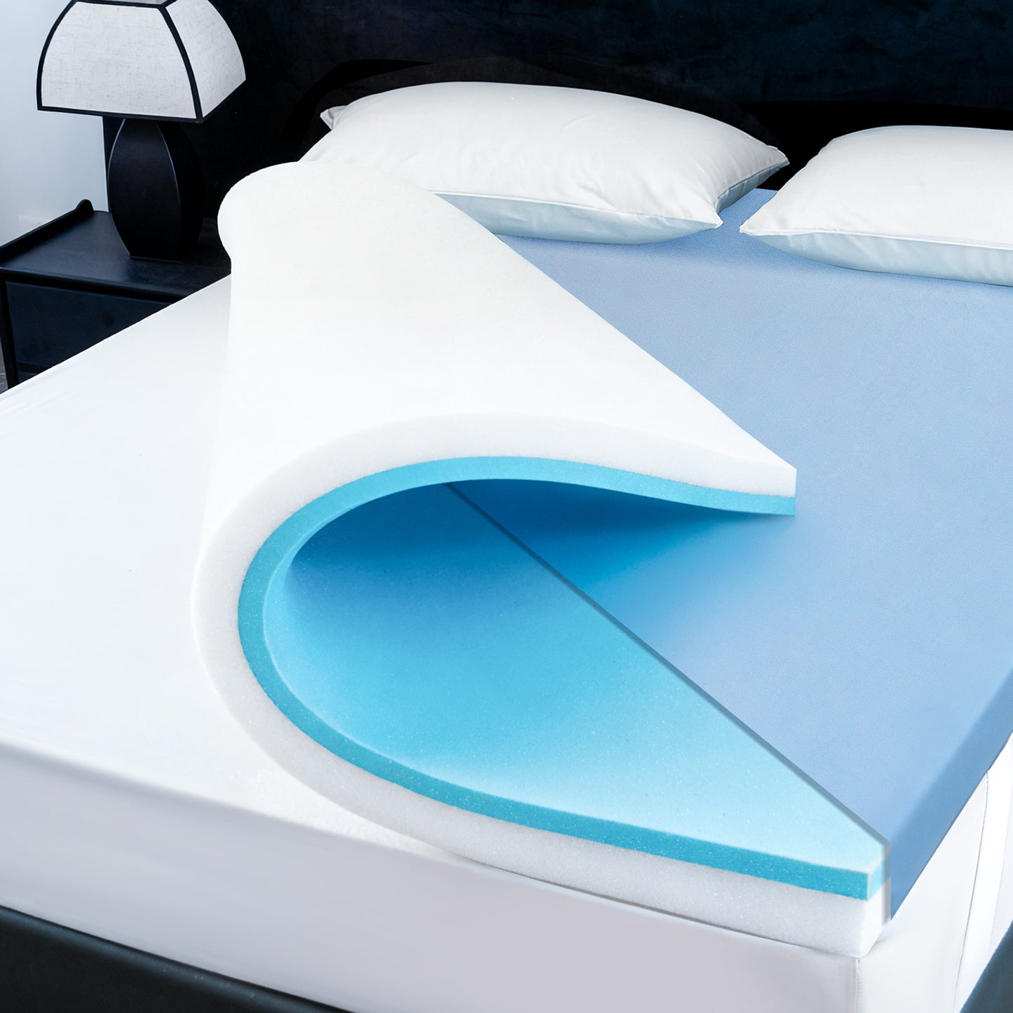 SORMAG Mattress Topper Memory Foam Mattress Topper Cooling Gel Infused Mattress Topper Pad