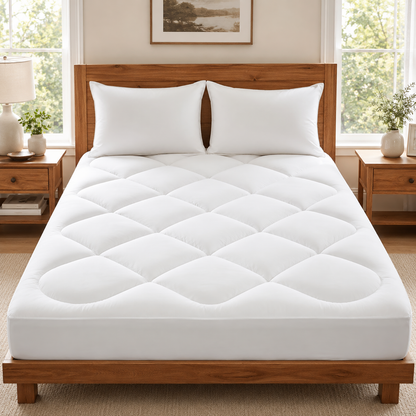 SORMAG Mattress Pad, Pillow Top Mattress Topper with Quilted Fitted Design