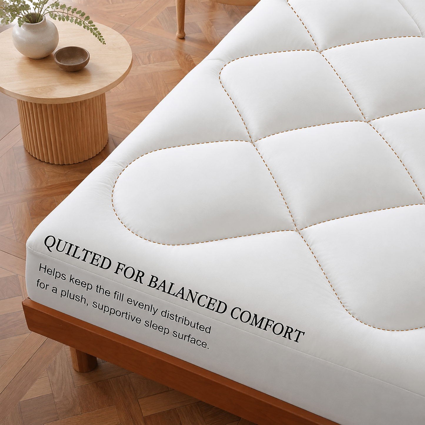 SORMAG Mattress Pad, Pillow Top Mattress Topper with Quilted Fitted Design