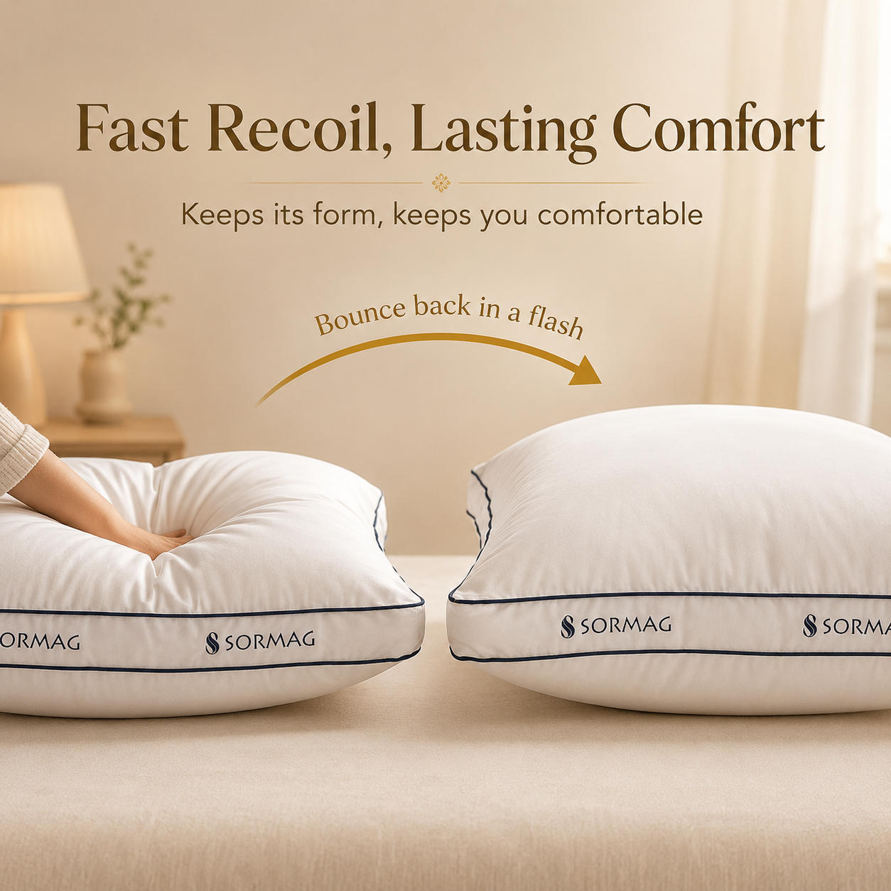 SORMAG Bed Pillows , Soft Down Alternative Filled Pillows, Hotel Quality Pillow for Back, Stomach or Side Sleepers