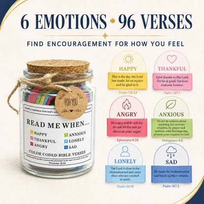 SORMAG Bible Verse Jar with 90 Color-Coded Scripture Cards, Christmas & Mothers Day Gift, Christian Gifts for Women, Men, Friend, Daily Prayer and Encouragement Jar