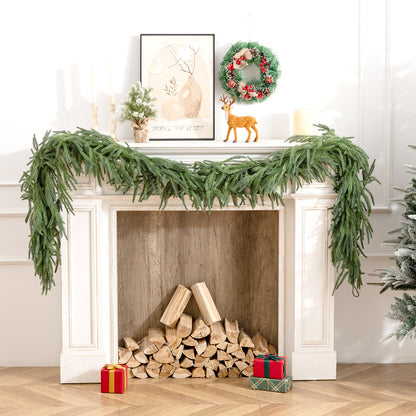 SORMAG 2Pcs Real Touch Norfolk Pine Garland-Realistic Christmas Garlands for Fireplace, Mantle,Door Frame