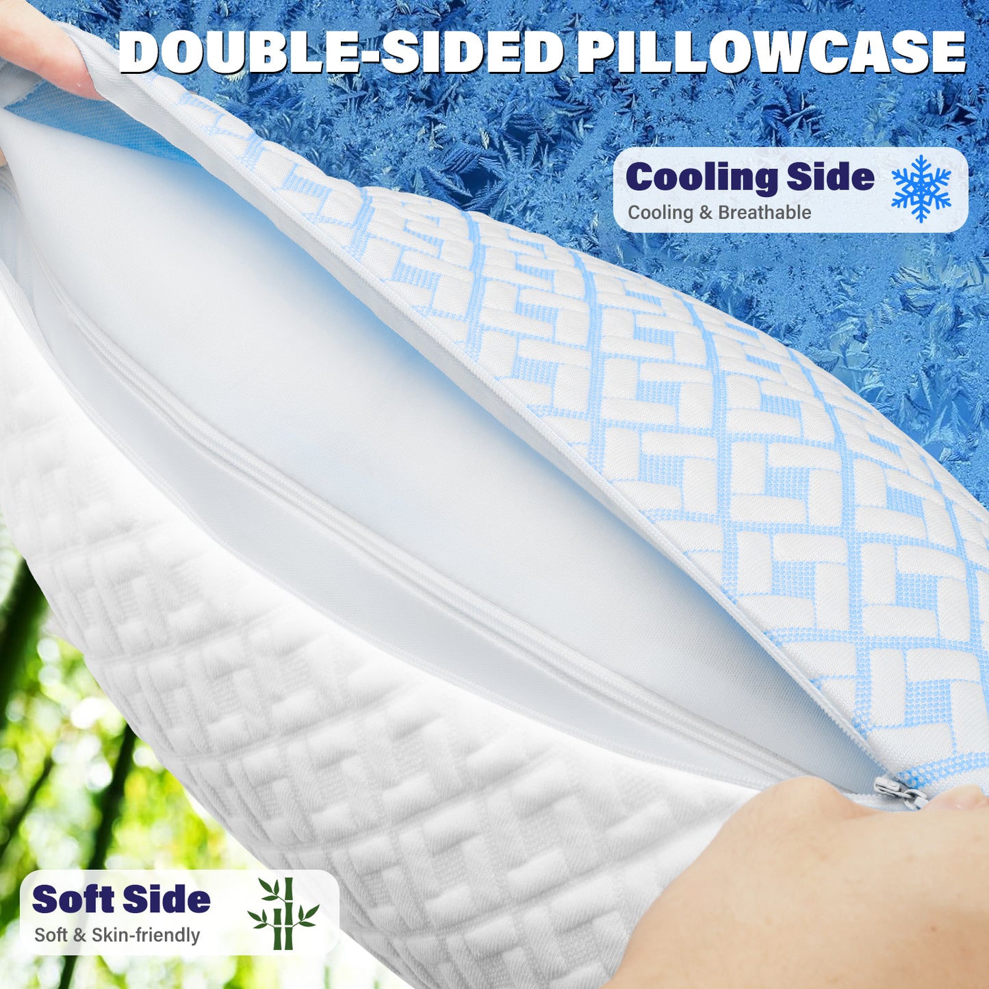 SORMAG Cooling Shredded Memory Foam Bed Pillows Adjustable Firm Support Pillow
