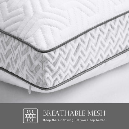 COOKEY Cooling Bed Pillows for Sleeping, Adjustable Shredded Memory Foam Pillows for Side Back Stomach Sleepers,Queen Size Gusseted Hotel Pillow 2 Pack.