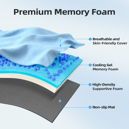 SORMAG Mattress Topper Memory Foam Mattress Topper Cooling Gel Infused Mattress Topper Pad