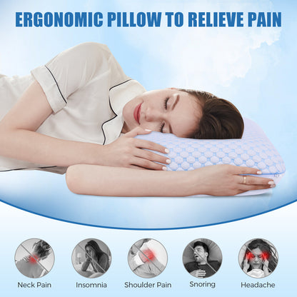 SORMAG Cooling Memory Foam Pillow for Bed, Firm Pillow with Washable Cover,