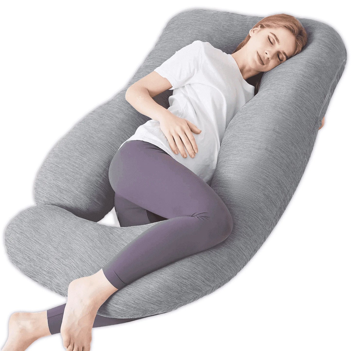 COOKEY Pregnancy Pillow Cooling ,U Shaped Full Body Maternity Pillows for Belly and Back Support,Super Breathable for Hot Sleeper