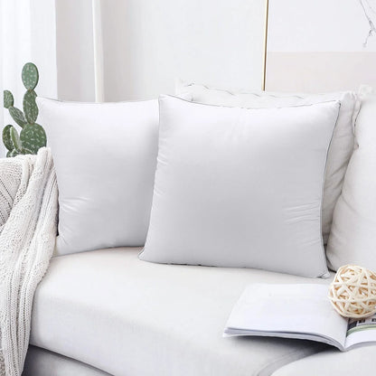 14 x 14 Throw Pillow Inserts(Set of 2),Indoor White Square Decorative Pillows for Couch & Bed