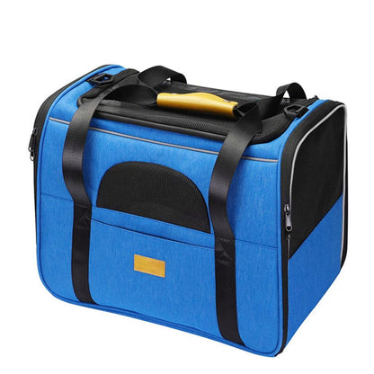 COOKEY Dog Cat Carrier,Airline Approved Large Soft Sided Pet Bag for Large Cats & Puppy Dogs up to 25 lbs,Collapsible Pet Travel Carrier for Cat & Dog,Blue