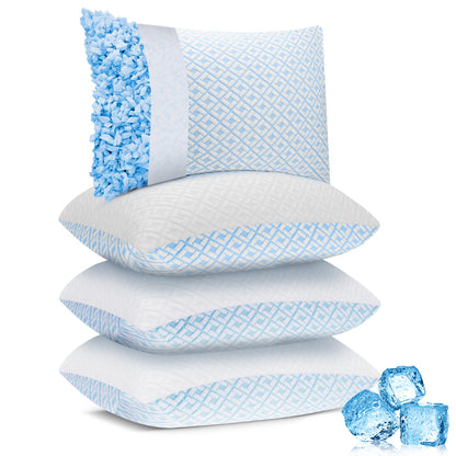 SORMAG Cooling Shredded Memory Foam Bed Pillows Adjustable Firm Support Pillow