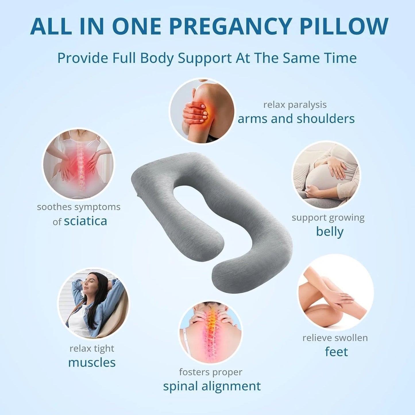 COOKEY Pregnancy Pillow Cooling ,U Shaped Full Body Maternity Pillows for Belly and Back Support,Super Breathable for Hot Sleeper