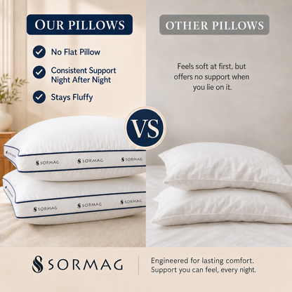 SORMAG Bed Pillows , Soft Down Alternative Filled Pillows, Hotel Quality Pillow for Back, Stomach or Side Sleepers
