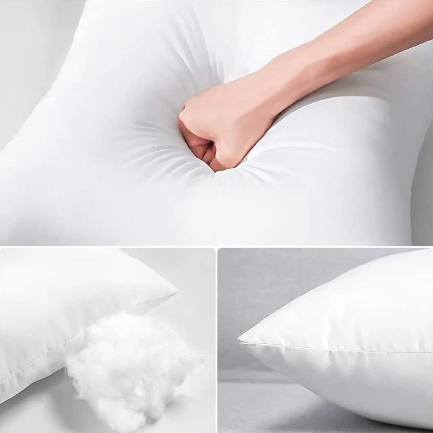 14 x 14 Throw Pillow Inserts(Set of 2),Indoor White Square Decorative Pillows for Couch & Bed