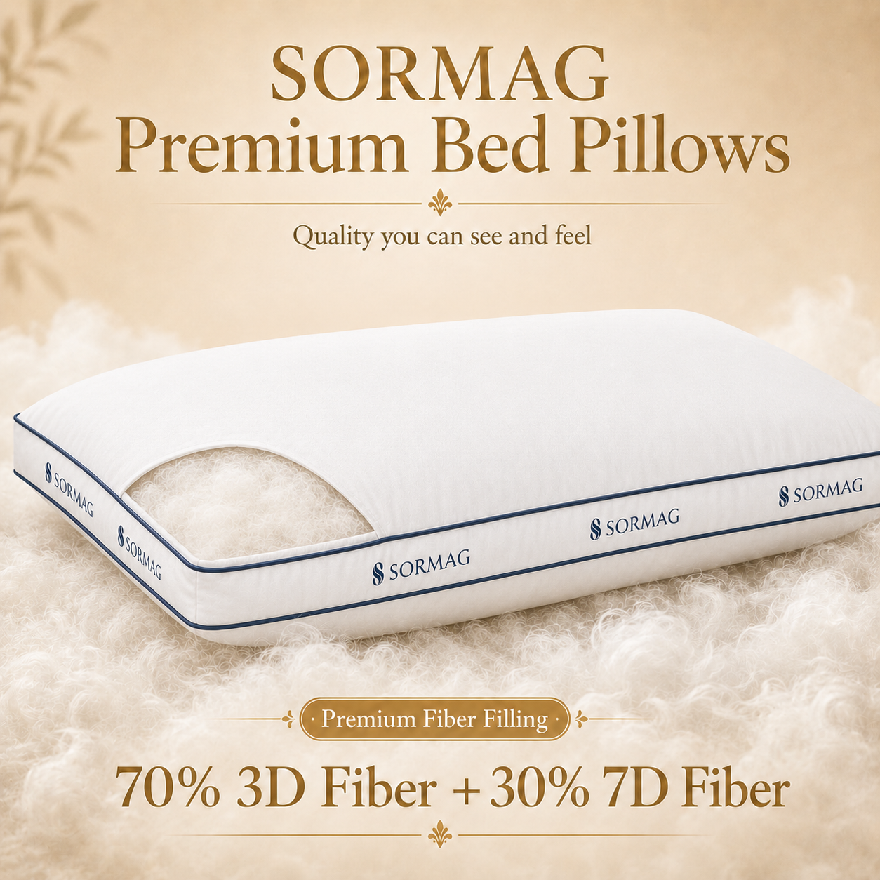 SORMAG Bed Pillows , Soft Down Alternative Filled Pillows, Hotel Quality Pillow for Back, Stomach or Side Sleepers