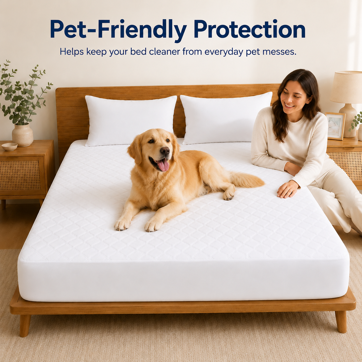 SORMAG Premium Waterproof Mattress Protector, Mattress Pad Cover with 6''-18'' Deep Pocket, Machine Washable Dirt-Proof Mattress Cover for Bed
