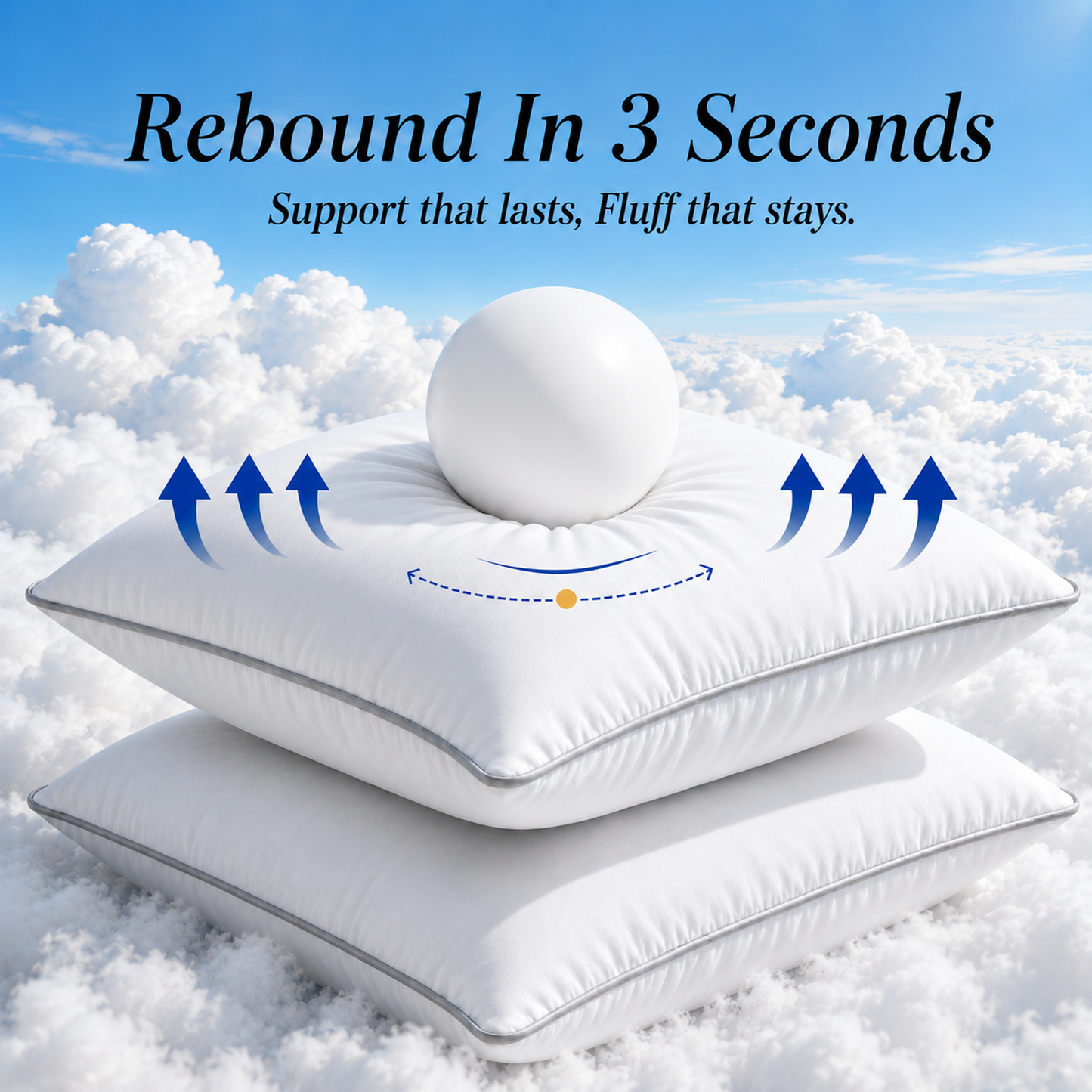 SORMAG Pillow Inserts, Hypoallergenic Throw Square Euro Decorative Insert, Fluffy Stuffer Filler Pillow for Bed, Sofa Couch